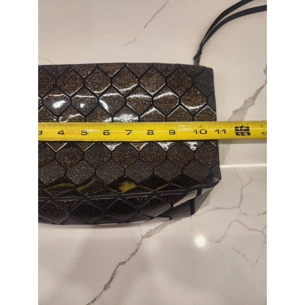 Patrizia Luca Black Glitter Geometric Crossbody Bag NWT Missing The Long Strap‎